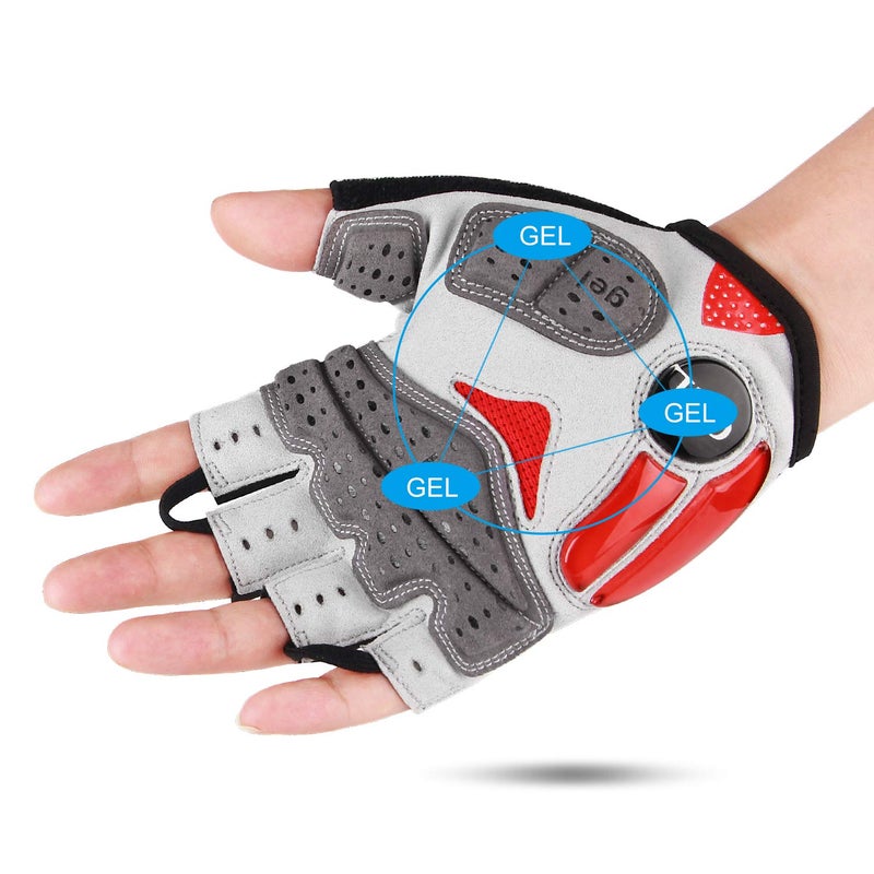 CXWXC Cycling Gloves for Men Women - Breathable Gel Road Mountain Bike Riding Gloves - Anti-Slip Half Finger Glove for Fitness Cycling Training Outdoor Sports - Image 2